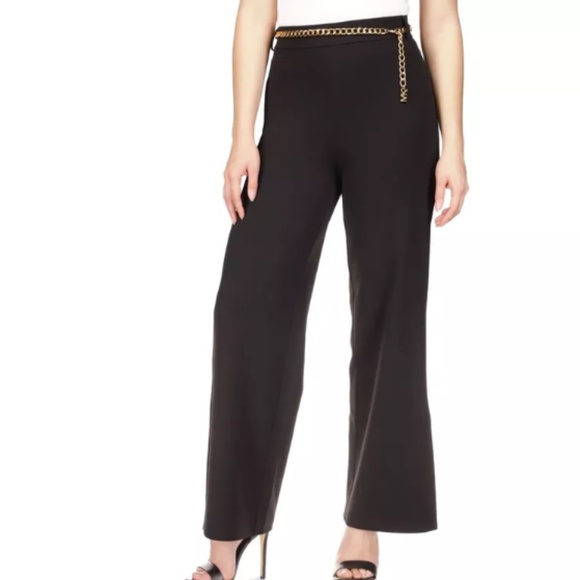 Michael Kors Chain Slit Cuff Casual Trouser pants black - PXL - Picture 1 of 12